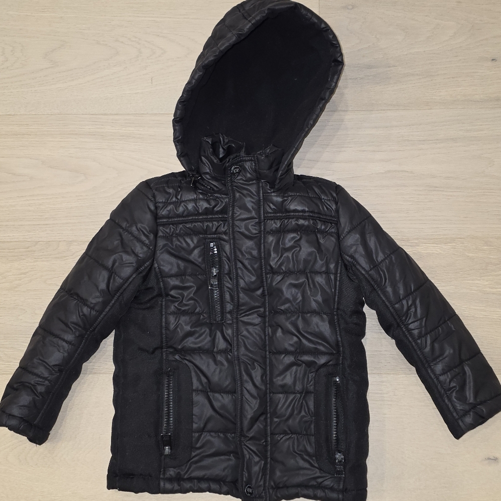 Urban Republic Kids Black Hooded Fleece Lining Jacket 4T